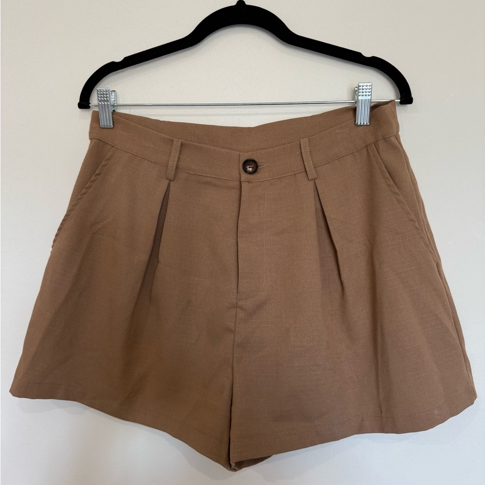 Cider High Waist Tan Shorts